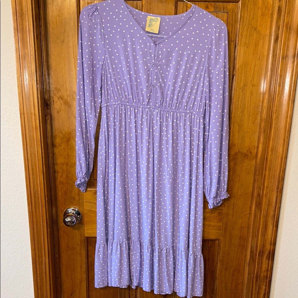Casual Purple and White Dress